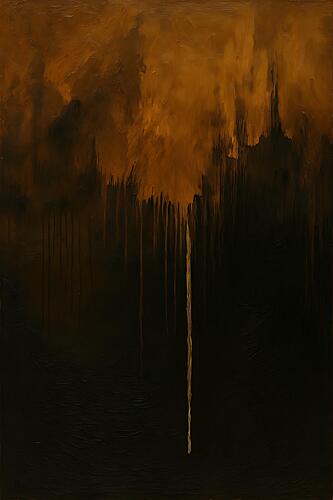 Abstract Golden Descent Art Print by Dekik Saad