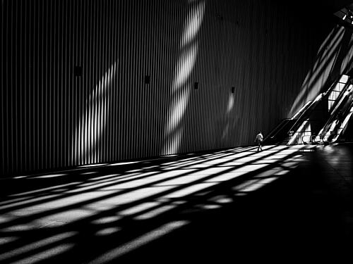Solitary Figure Shadows Art Print by Kenichiro Tsukada