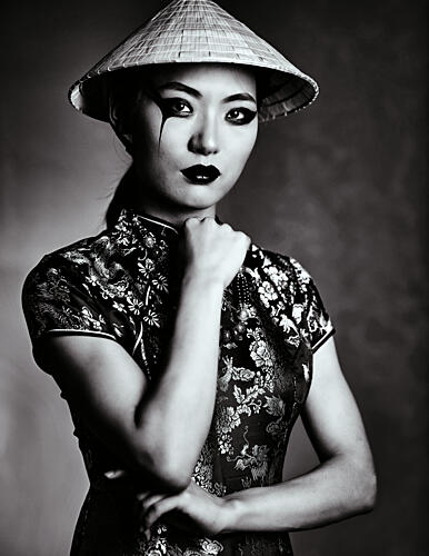 Dramatic Asian Beauty Art Print by Offer Ellbogen