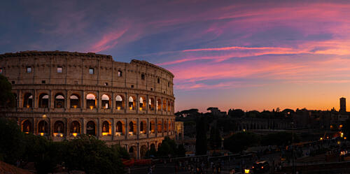 Roman Colosseum Sunset Art Print