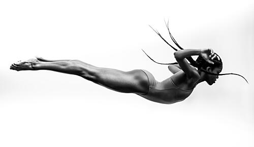 Woman in Flight Art Print