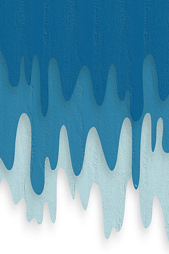 Flowing Blue Drips Art Print by Martina
