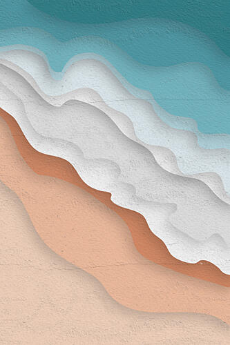 Abstract Coastal Layers Art Print by Martina