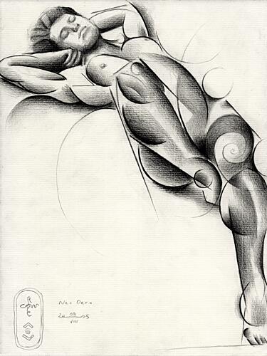 Peaceful Reclining Nude Art Print