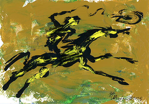 Galloping Cowboy Art Print
