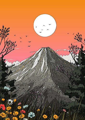 Colorful Mountain Sunrise Art Print