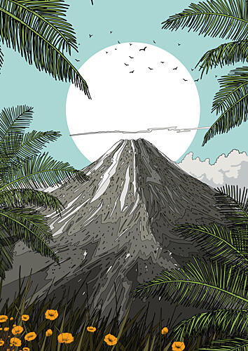Tropical Mountain Sunrise Art Print