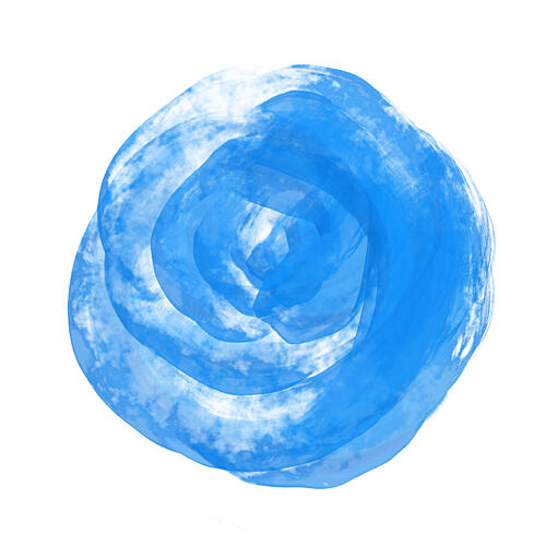 Blue Watercolor Swirl Art Print by Martina