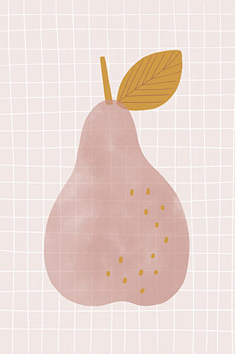 Modern Pink Pear Art Print