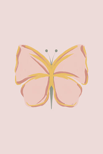 Pink Pastel Butterfly Art Print