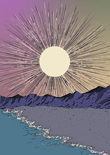 Serene Beach Sunrise Art Print