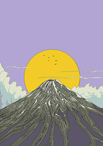 Vibrant Fuji Sunrise Art Print