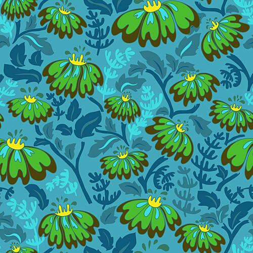 Vibrant Green Blooms Art Print