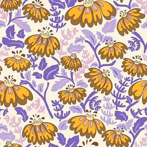 Groovy Flower Pattern Art Print