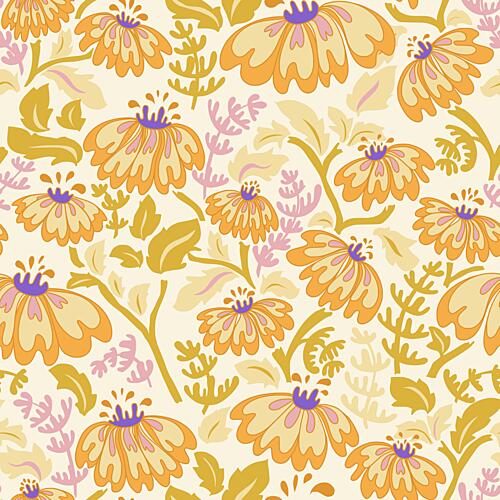 Retro Floral Garden Art Print
