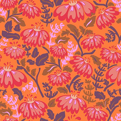 Vibrant Folk Flowers Art Print