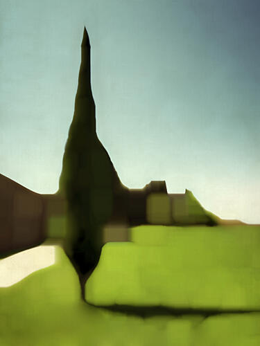 Tranquil Cypress Landscape Art Print