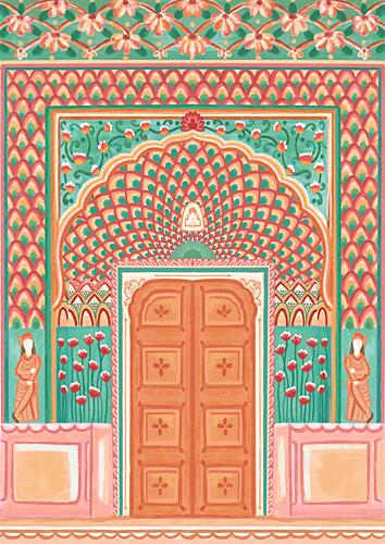 Vibrant Indian Archway Art Print