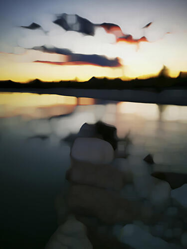 Soft Focus Sunset Reflection Art Print