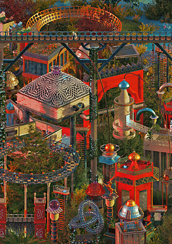 Whimsical Fantasy City Art Print