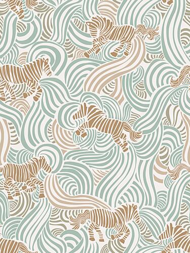 Flowing Striped Zebras Art Print