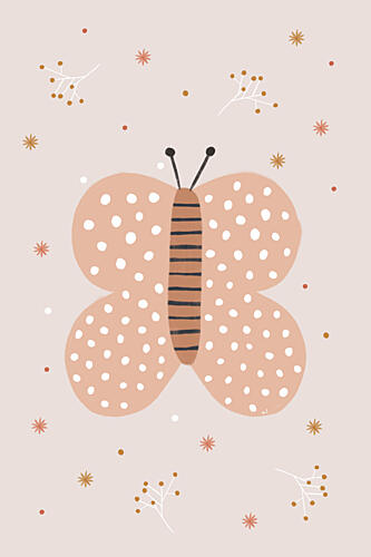 Dotted Pastel Butterfly Art Print