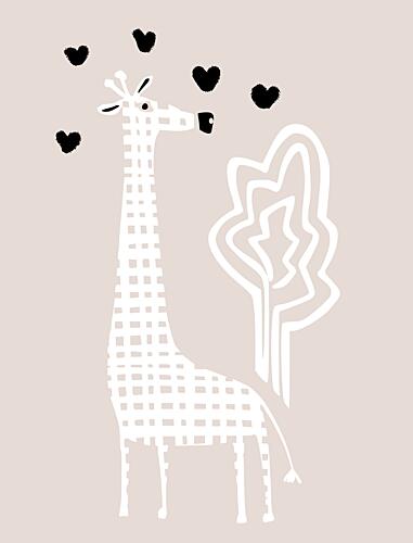Cool Giraffe Neutral Colors Art Print