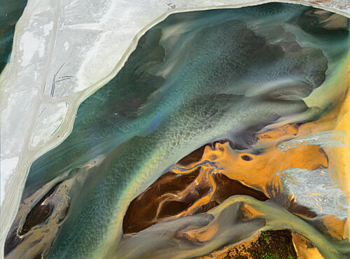 Vibrant Earth River Patterns Art Print