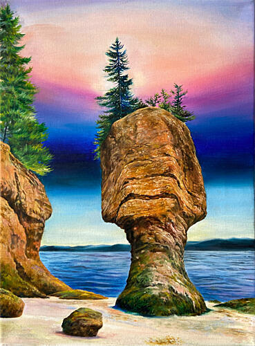 Sunset Sea Stack Beach Art Print