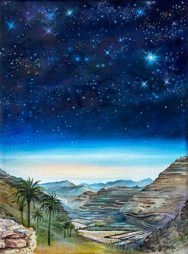 Starry Desert Valley Art Print