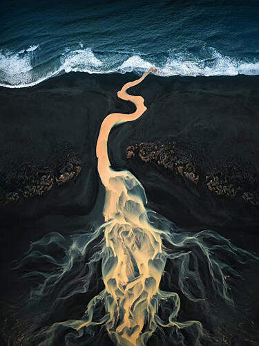 Braided River Coastal Flow Art Print