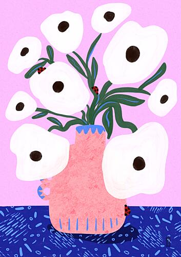 Whimsical Floral Still Life Art Print