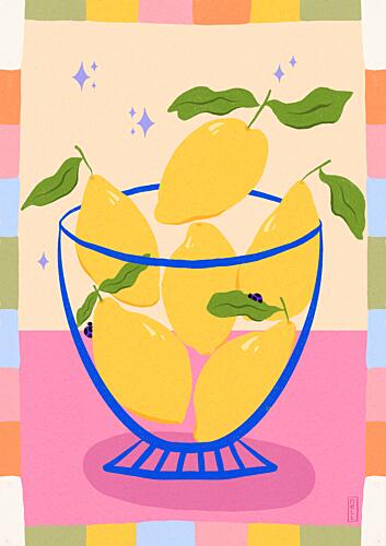 Fresh Lemon Bowl Art Print