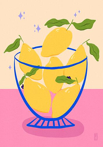 Bright Citrus Still Life Art Print