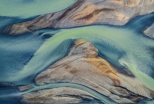 Aerial River Patterns Art Print