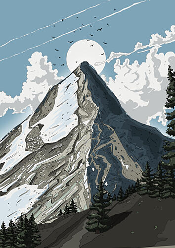Majestic Alpine Sunscape Art Print