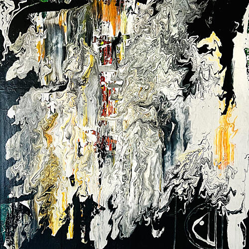Abstract Gold Flow Art Print by Fredrik Olsen