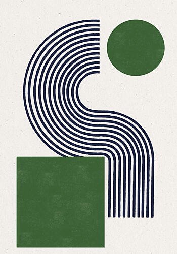 Modern Green Objects No.10 Art Print