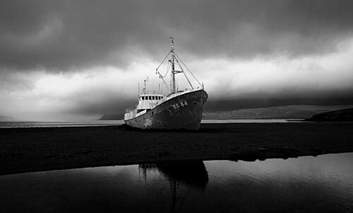 Abandoned Ship Reflection Art Print
