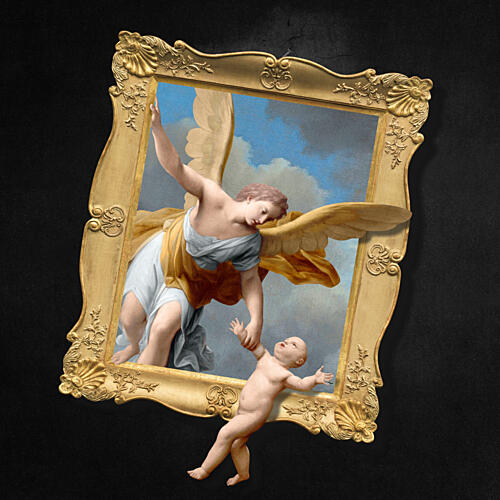 Angel Rescues Baby Art Print