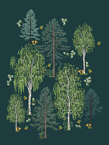 Wild Forest Gathering Art Print