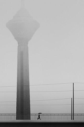 Misty Urban Solitude Art Print by Tina Hemmati