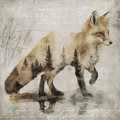 Dreamy Forest Fox Art Print