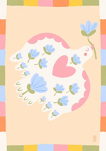 Flowering Peace Dove Art Print
