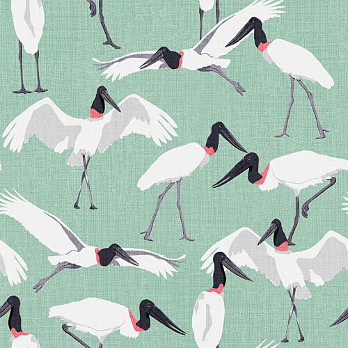 Jabiru Stork Pattern Art Print