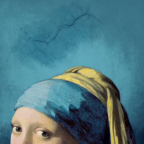 Blue Turban Portrait Art Print