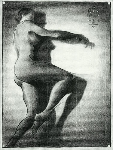 Graceful Nude Embrace Art Print