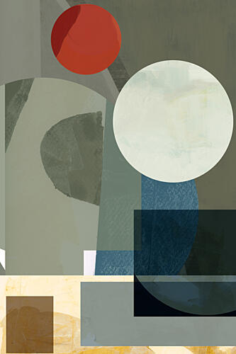 Muted Geometric Composition Art Print by Cartissi