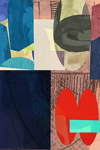 Vibrant Layered Shapes Art Print by Cartissi