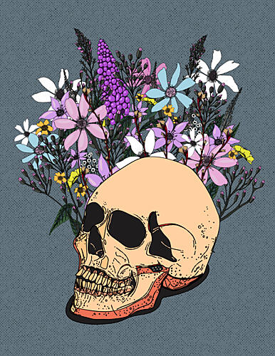 Floral Skull Bloom Art Print